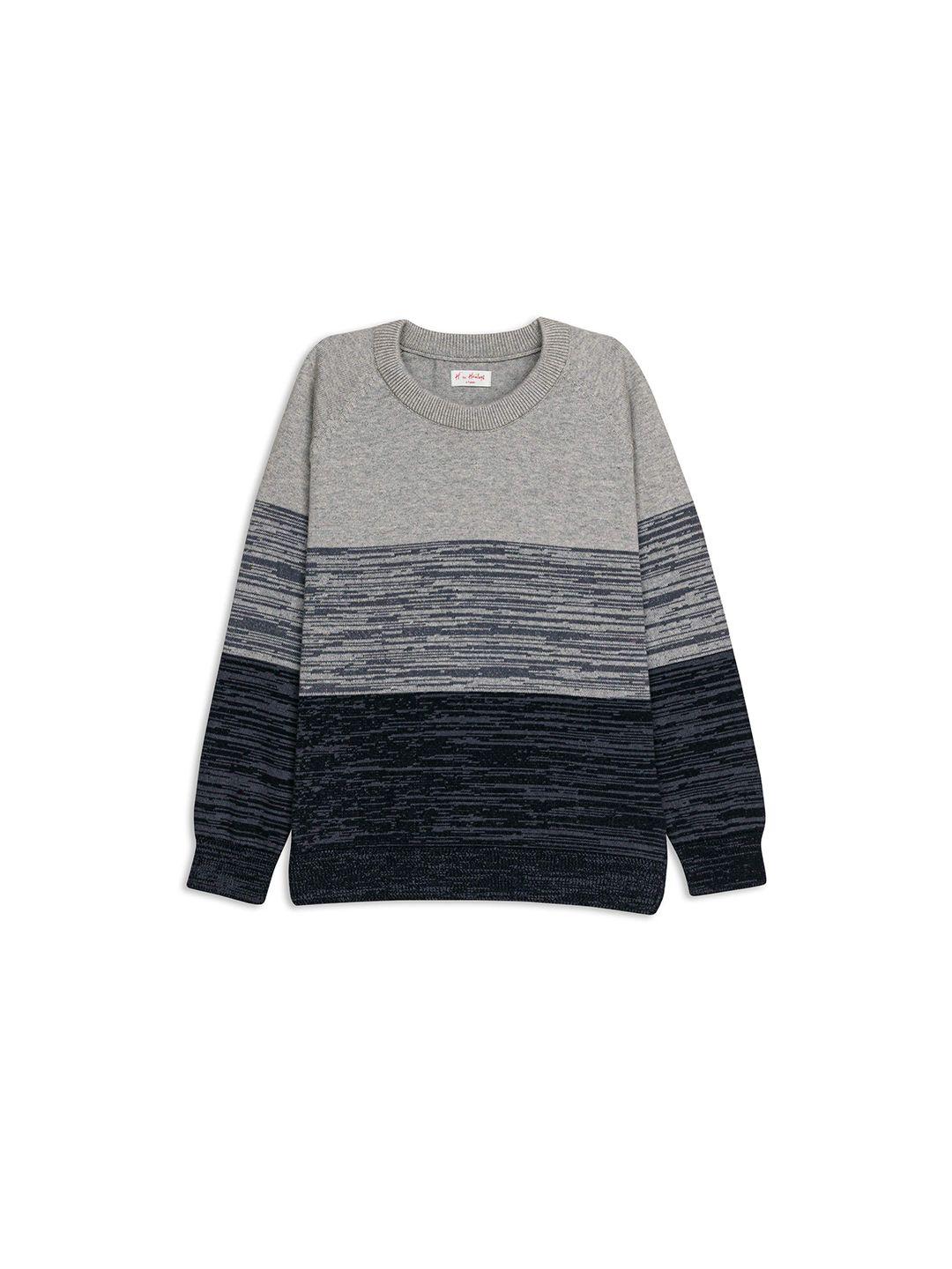 h by hamleys boys grey & black colourblocked pullover