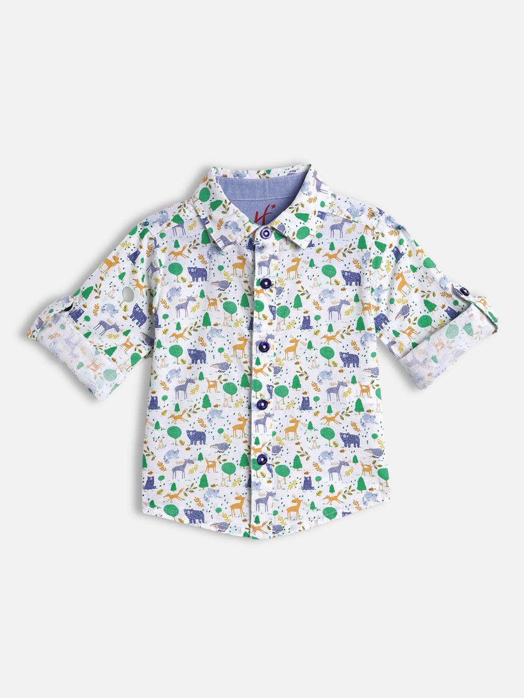 h by hamleys boys multicoloured printed pure cotton casual shirt