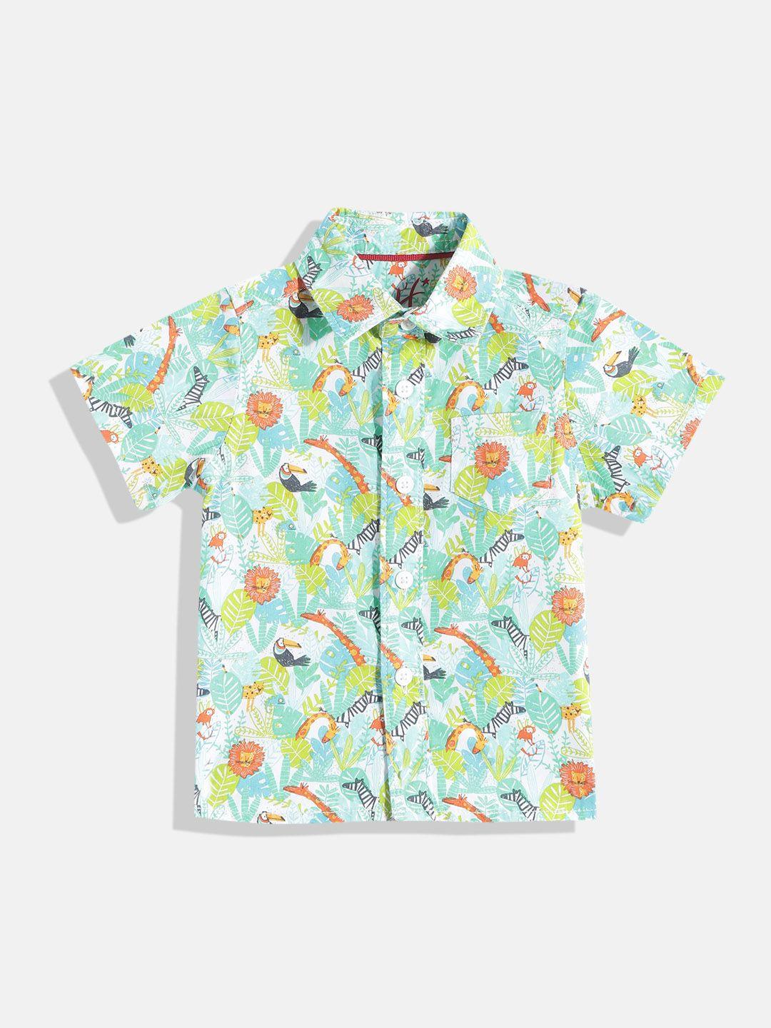h by hamleys boys multicoloured printed pure cotton casual shirt