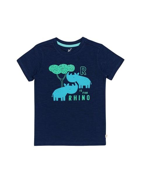 h by hamleys boys navy printed t-shirt