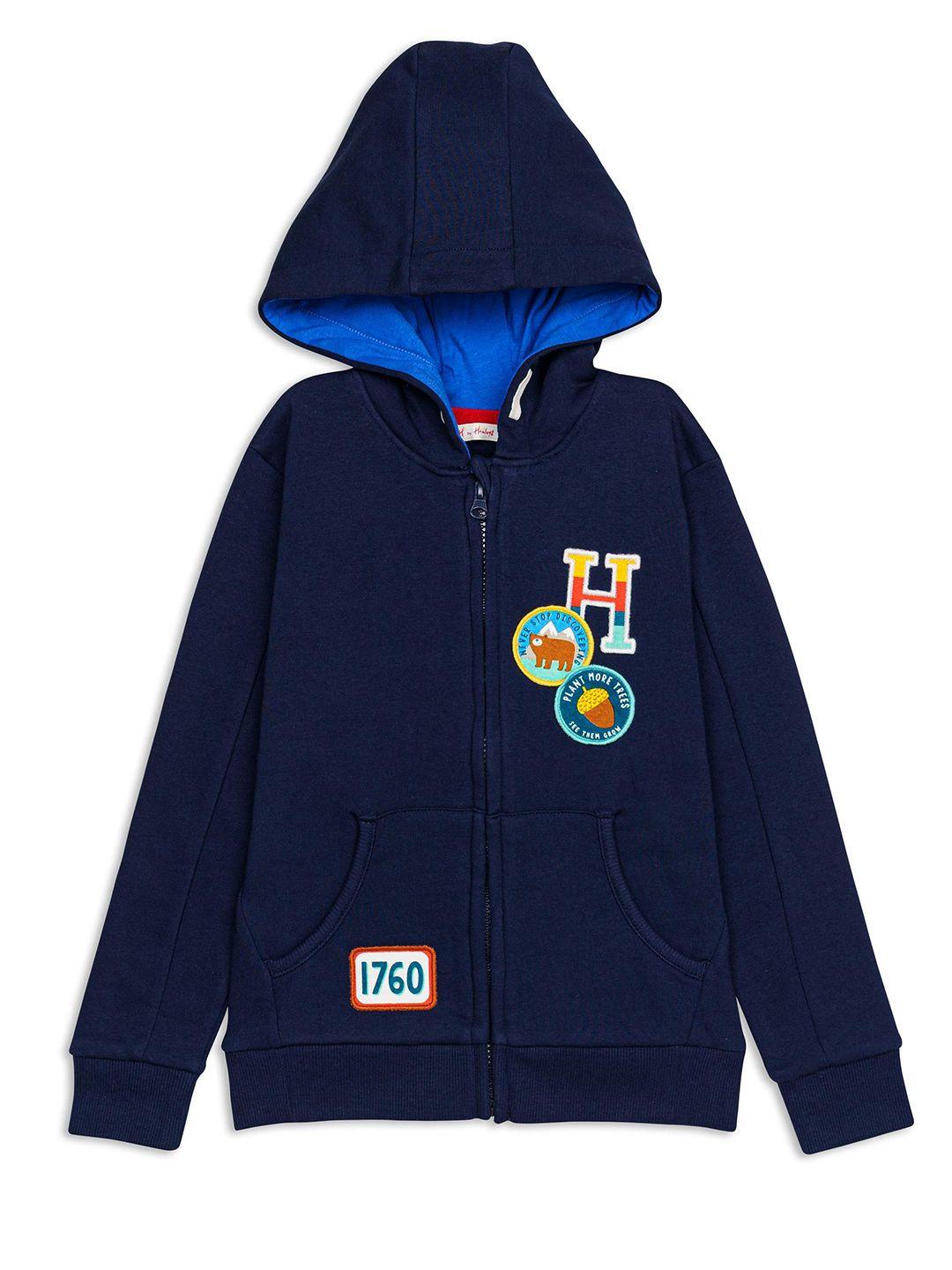 h by hamleys boys printed cotton hooded sweatshirt