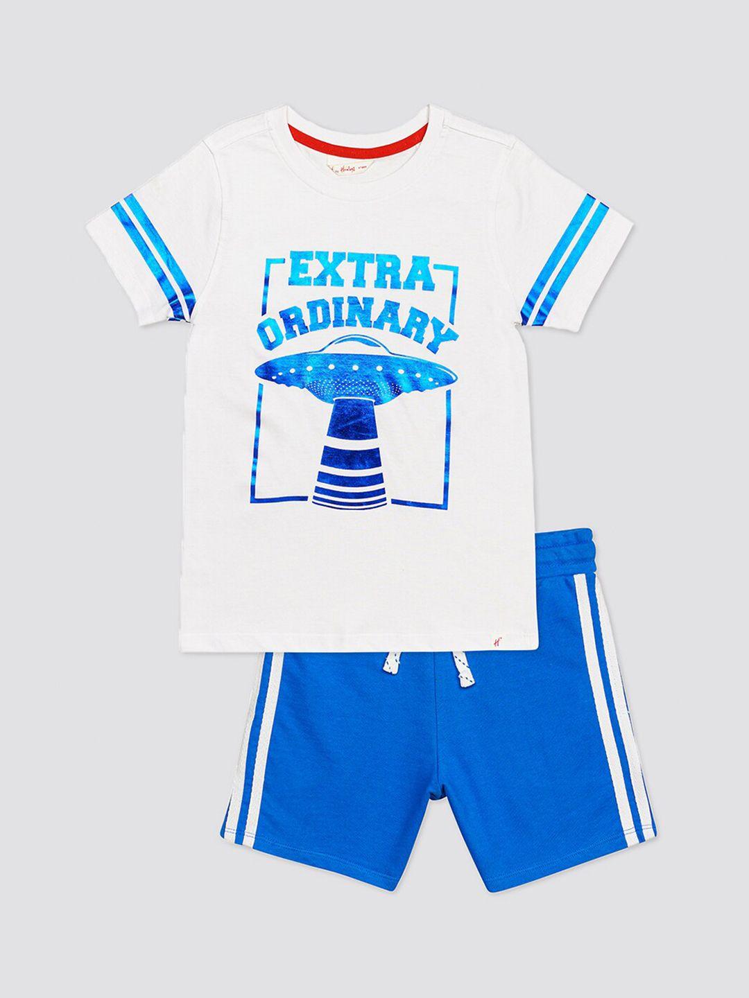 h by hamleys boys printed t-shirt with shorts