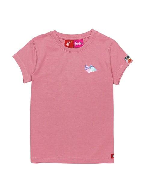 h by hamleys girls dusty pink solid t-shirt
