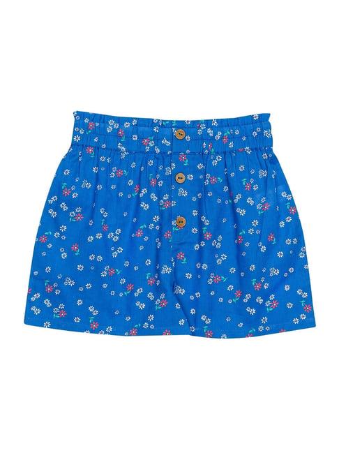 h by hamleys girls royal blue floral print shorts