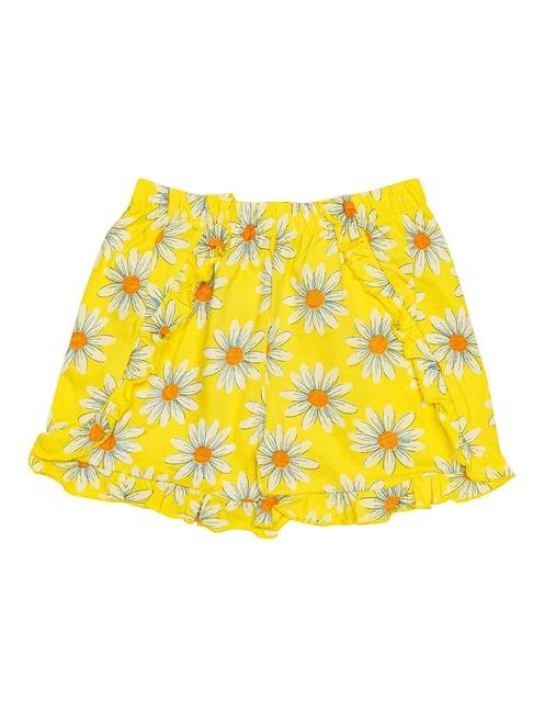 h by hamleys girls yellow floral print shorts