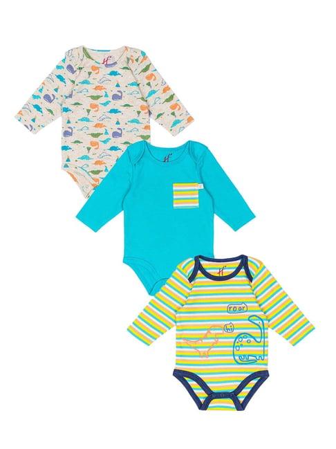 h by hamleys infants boys multicolor printed full sleeves bodysuit (pack of 3)