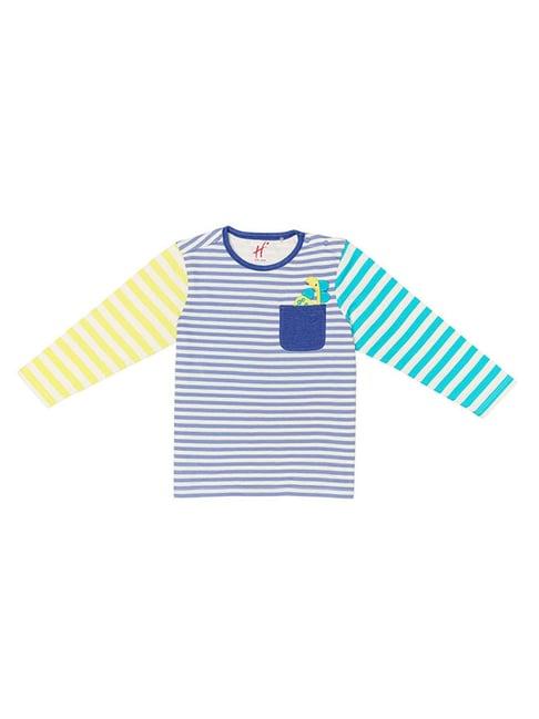h by hamleys infants boys white striped full sleeves t-shirt