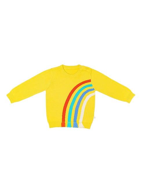 h by hamleys infants boys yellow self design full sleeves sweater