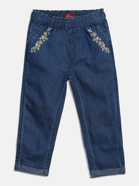h by hamleys infants girls blue embroidery jeans