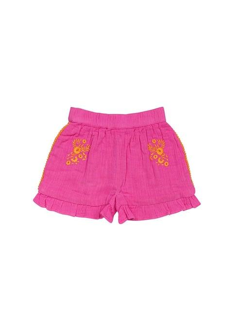 h by hamleys infants girls pink embroidered shorts