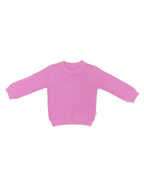 h by hamleys infants girls pink self design full sleeves sweater
