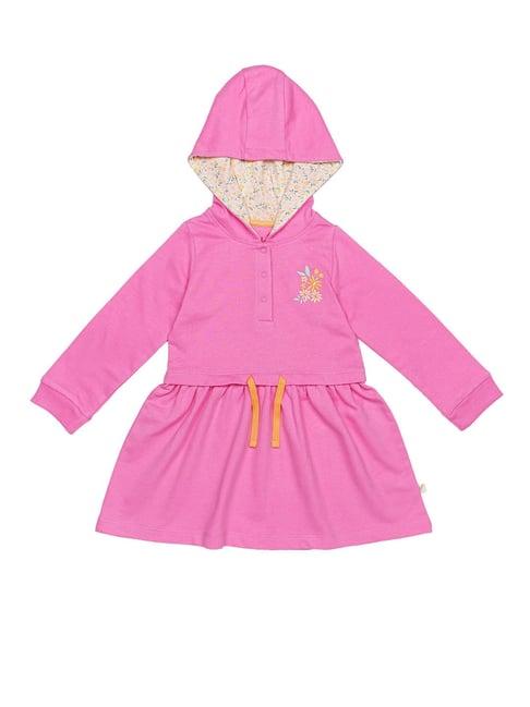 h by hamleys infants girls pink solid full sleeves a line dress