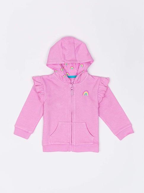 h by hamleys infants girls pink solid full sleeves sweatshirt