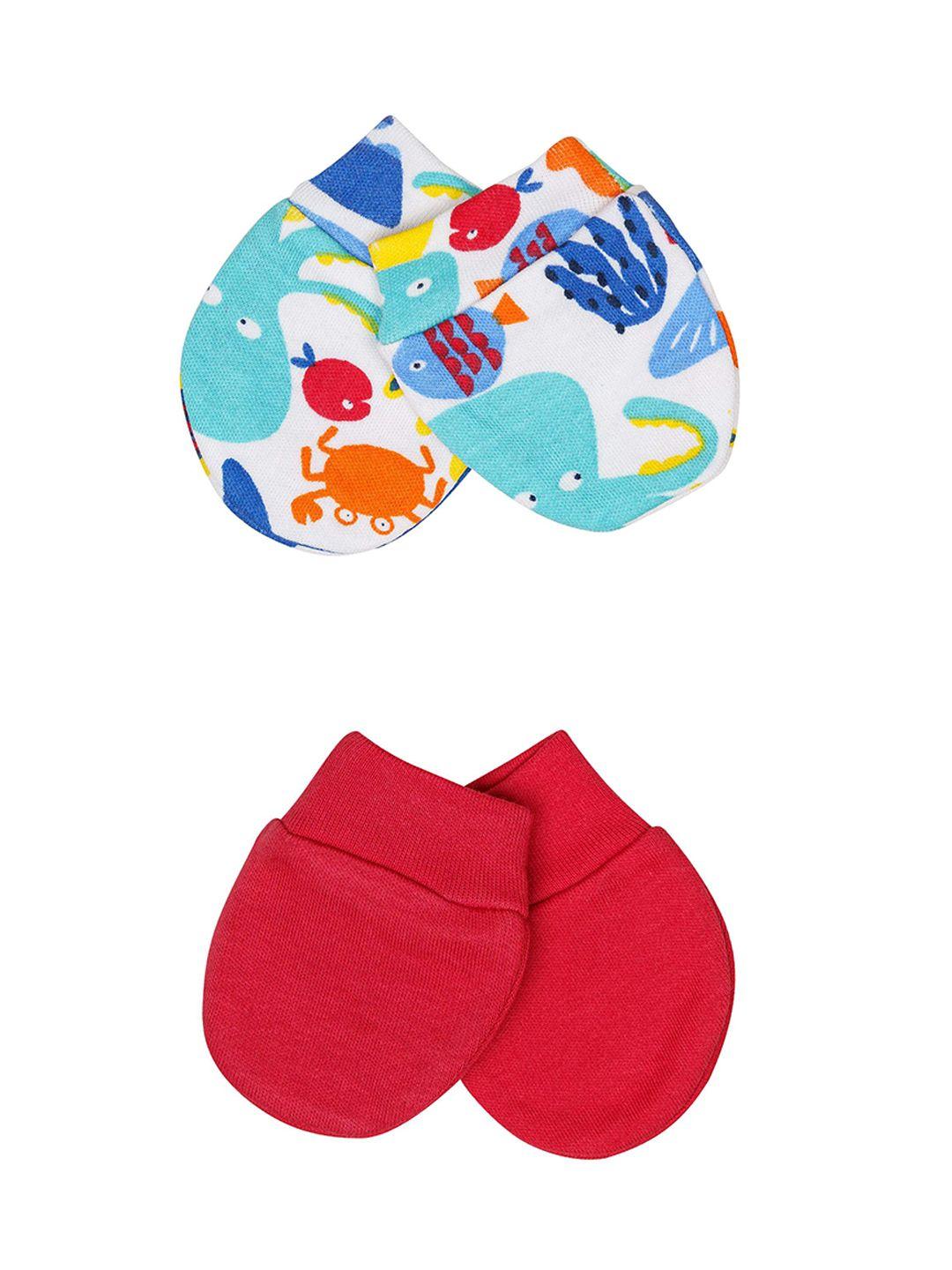 h by hamleys infants pack of 2 printed pure cotton mittens