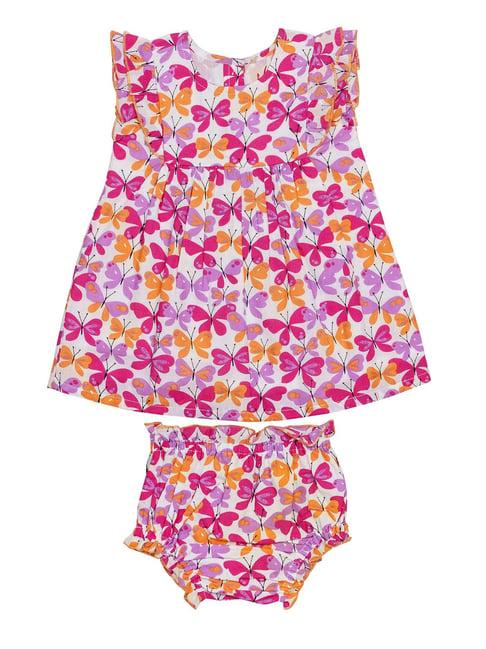 h by hamleys infants unisex pink printed dress with bloomer
