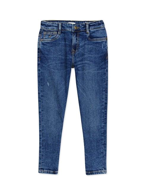 h by hamleys kids blue solid jeans