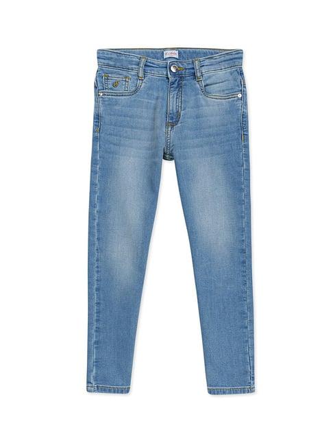 h by hamleys kids blue solid jeans