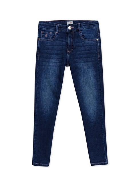 h by hamleys kids dark blue solid jeans