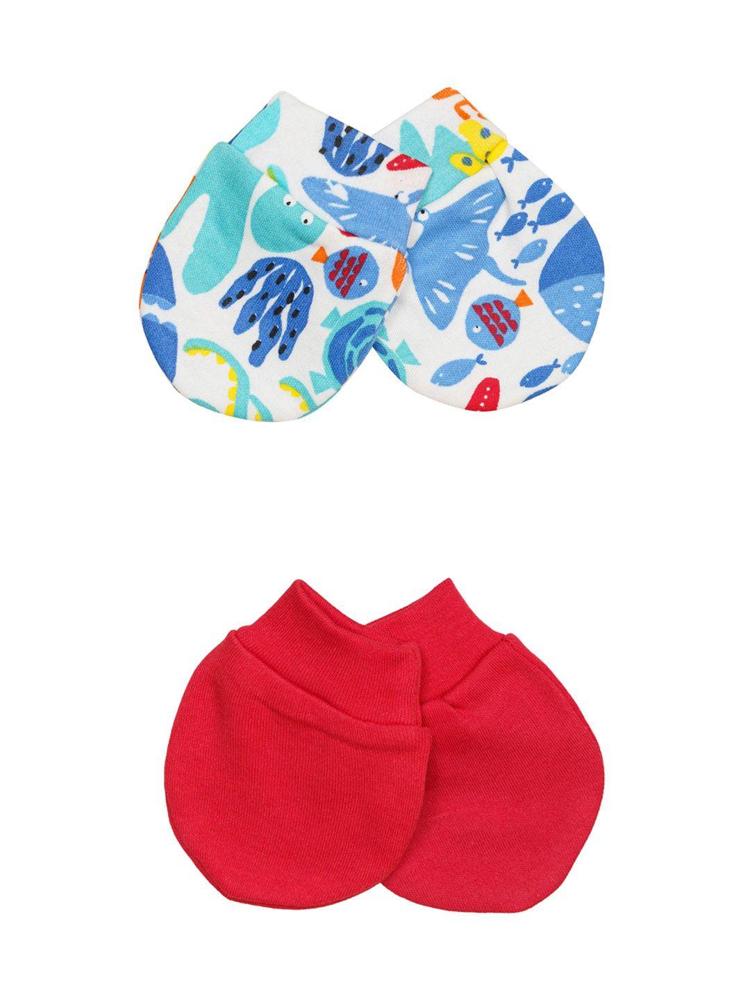 h by hamleys kids pack of 2 printed pure cotton mittens