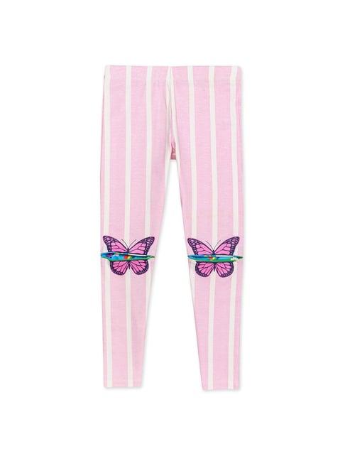 h by hamleys kids pink striped leggings