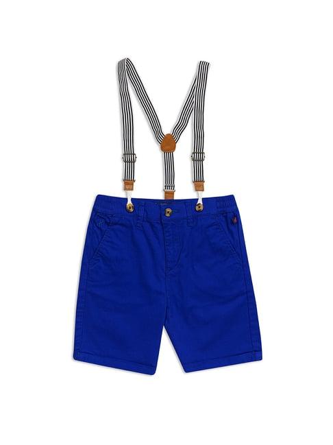h by hamleys kids royal blue solid short with suspender