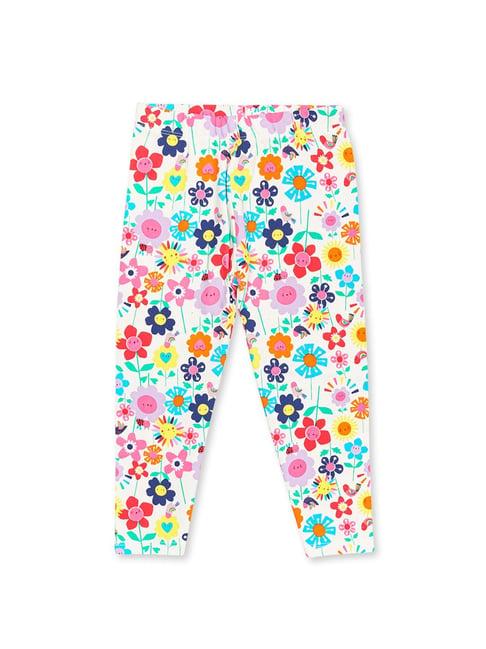 h by hamleys kids white floral print leggings