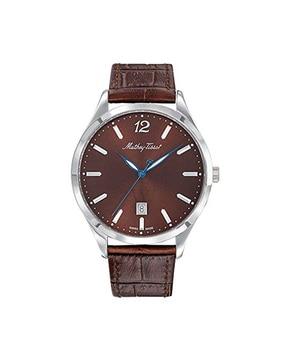 h411am analogue watch with leather strap