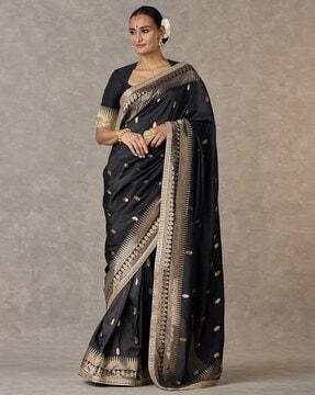 haath phool woven jacquard silk saree