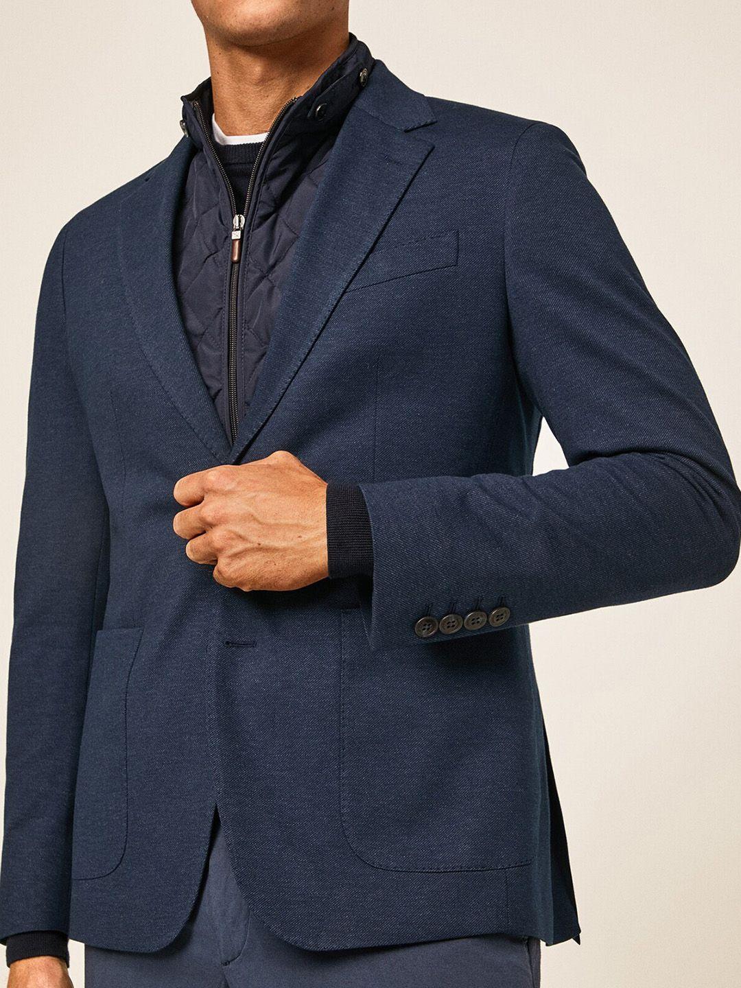 hackett london comfort-fit single breasted blazer with detachable waistcoat