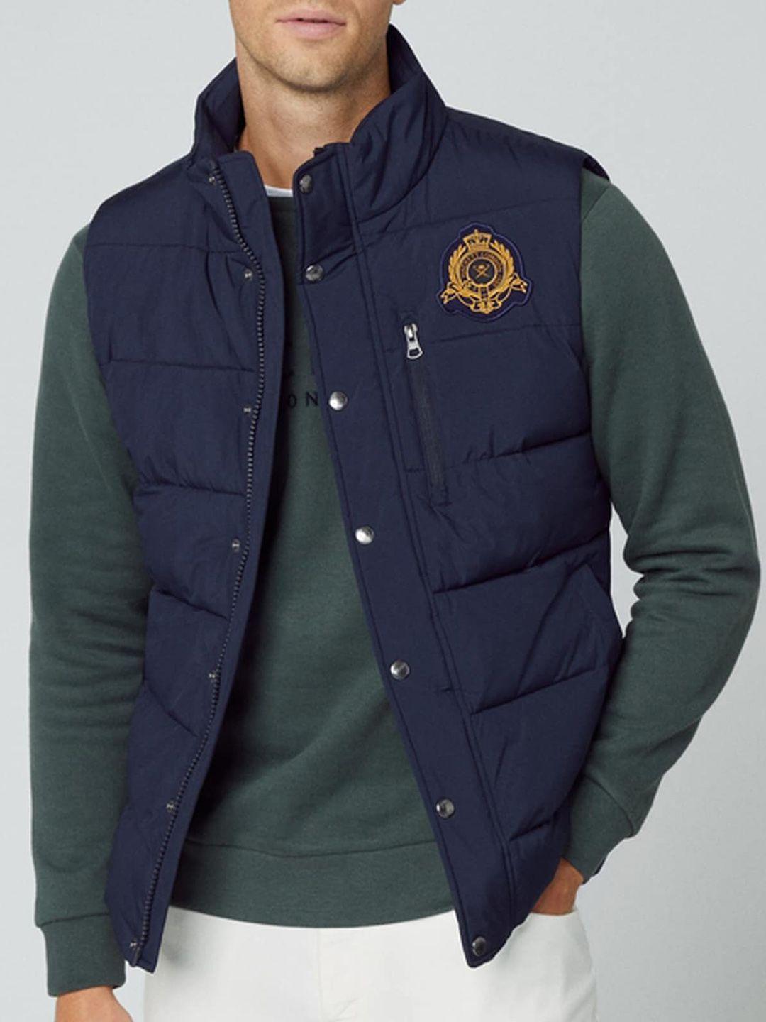 hackett london longline padded jacket with zip detail