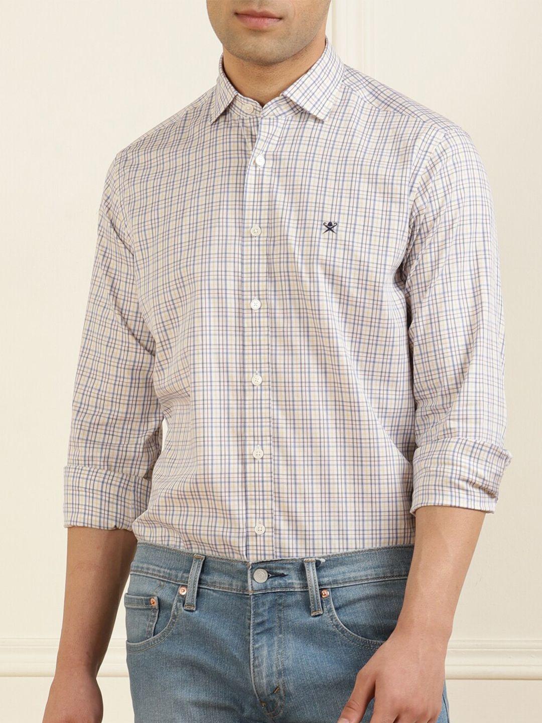 hackett london men comfort pure cotton checked casual shirt