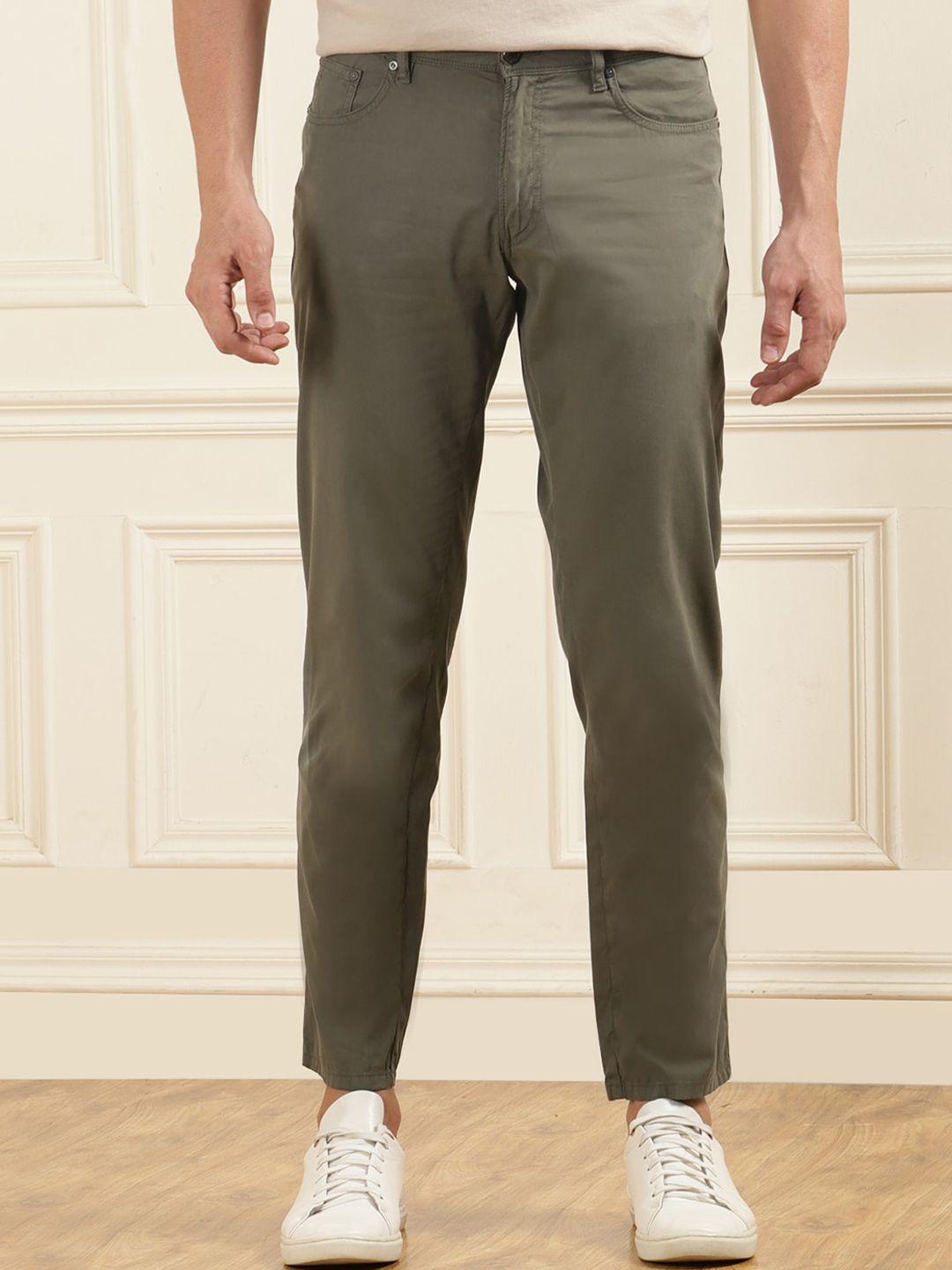 hackett london men mid-rise cotton chinos trousers