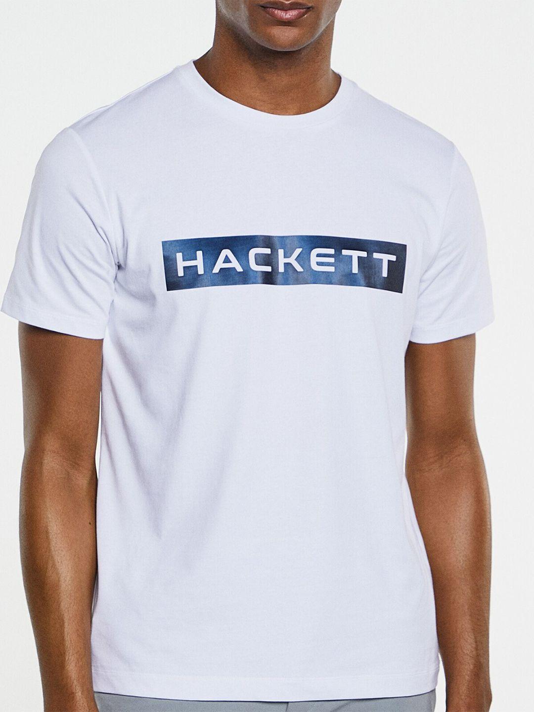 hackett london men white polo collar pockets t-shirt