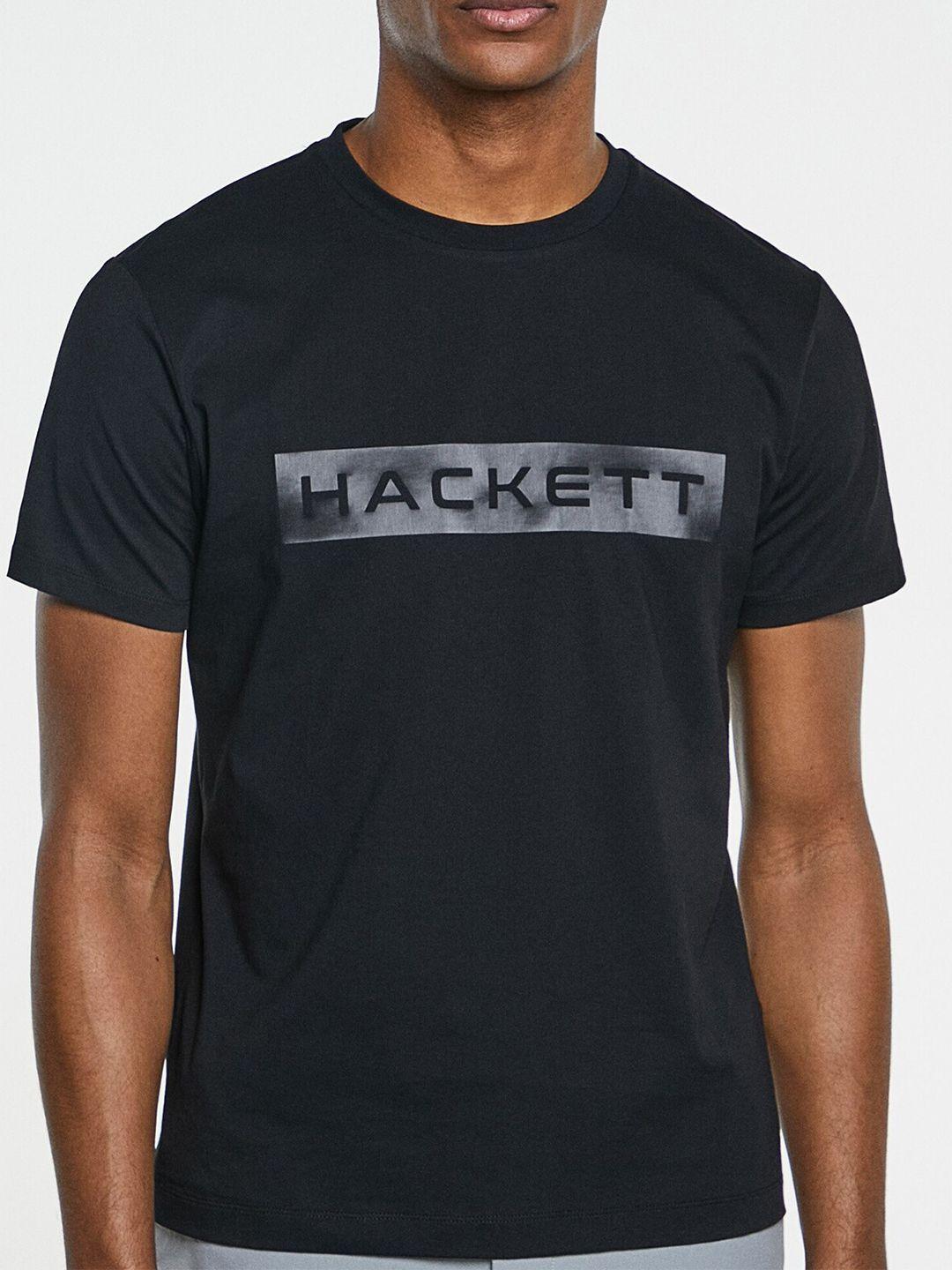 hackett london typography printed pure cotton t-shirt