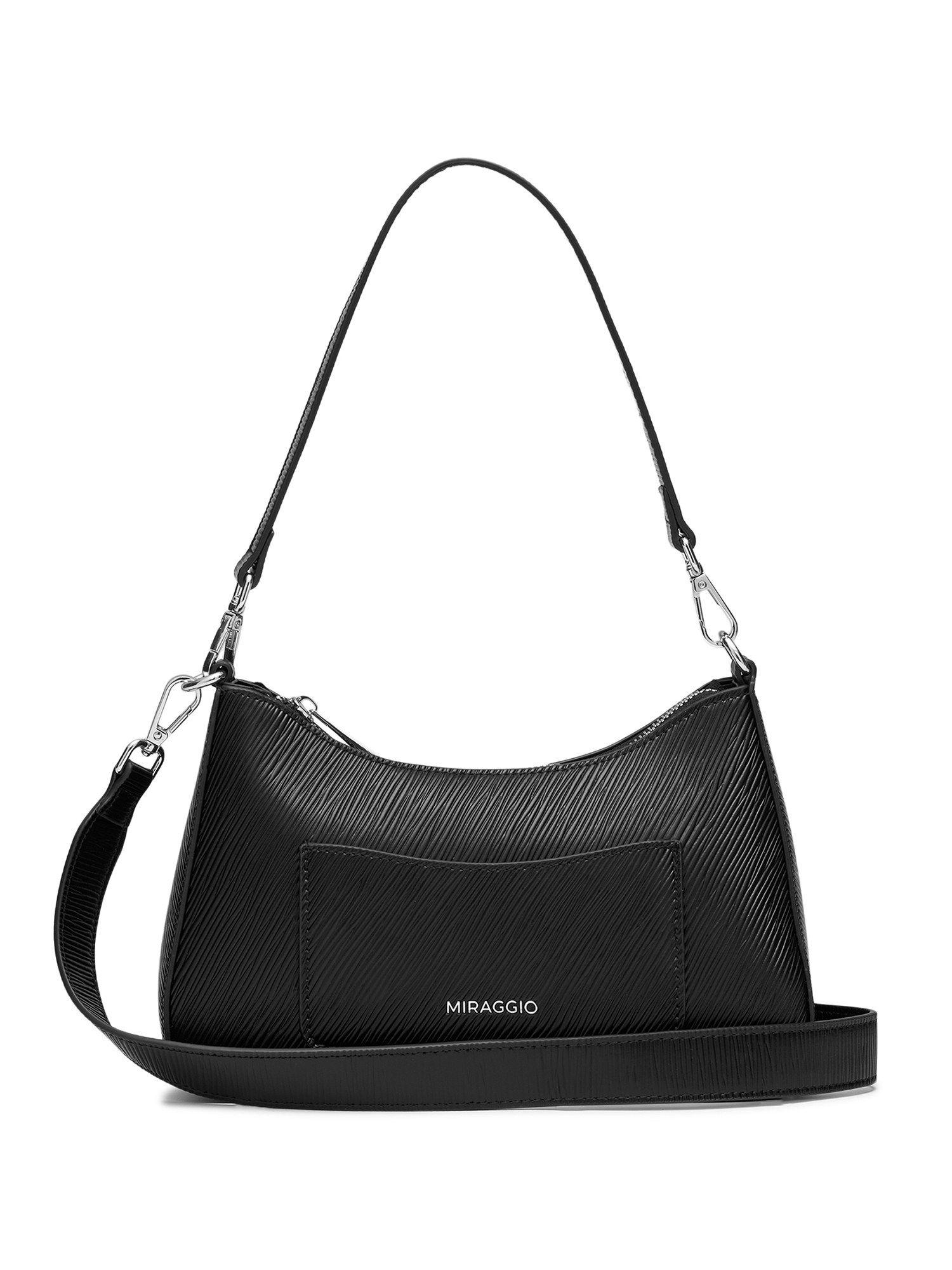 hailey shoulder bag with crossbody strap for women - black (s)