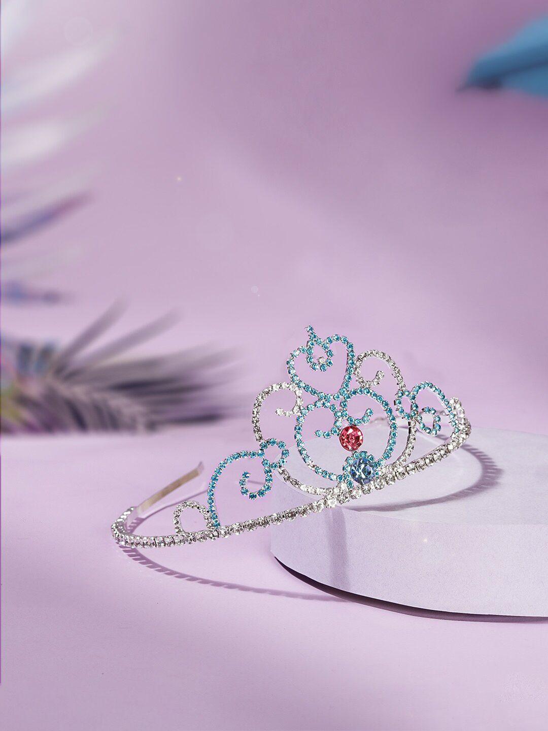 hair drama company girls blue & white embellished tiara