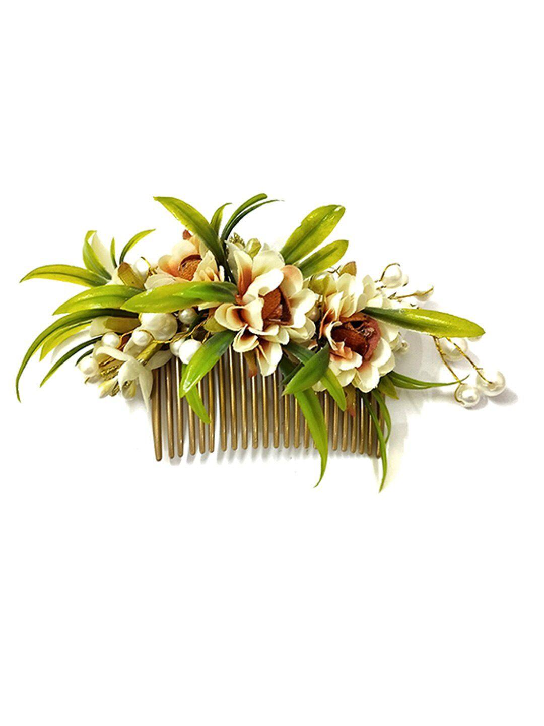hair flare artificial flower artificial beads comb pin
