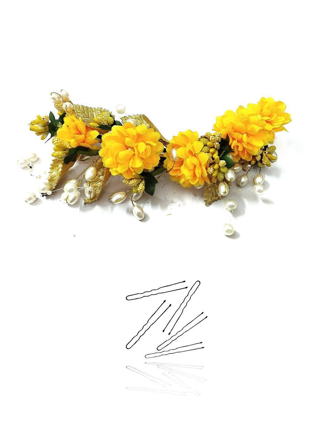 hair flare artificial flower beaded hair accessory