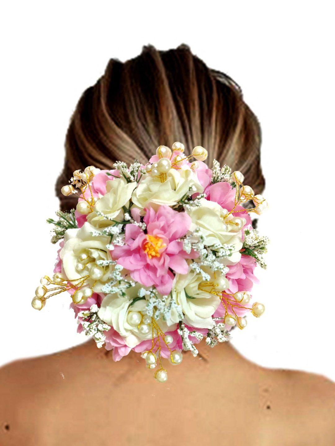hair flare women artificial flowers with pearl claw clip