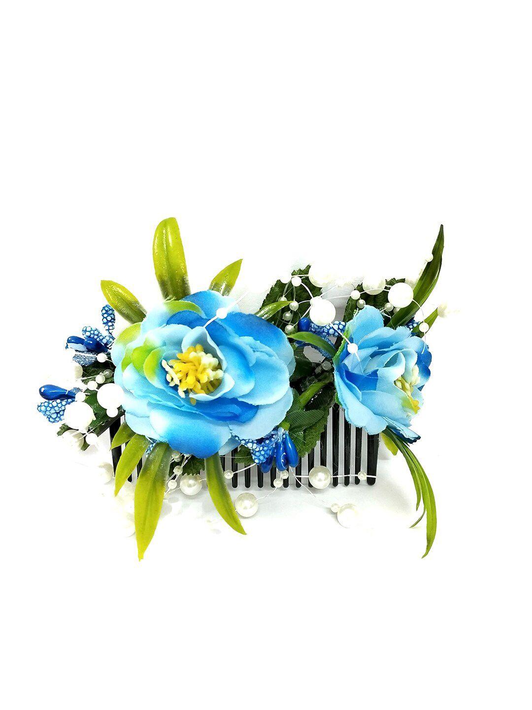 hair flare women floral beaded comb pin