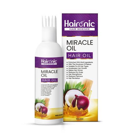 haironic hair science miracle hair oil enriched with multi ingredients for anti-hair fall control, promote hair growth with organic onion and sesame seeds oil -100ml
