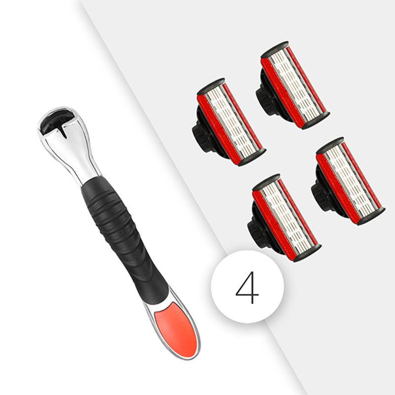 hajamat magnum v 5 blade shaving razor for men & women (1 handle 4 blade)