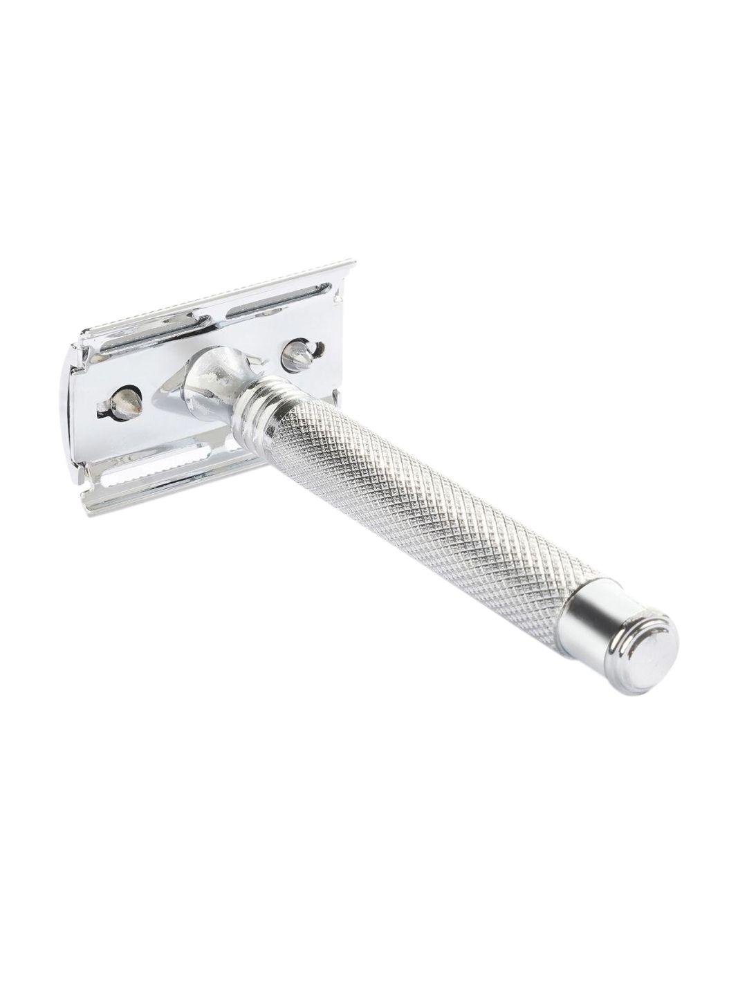 hajamat silver-toned stainless steel spade double edge safety razor