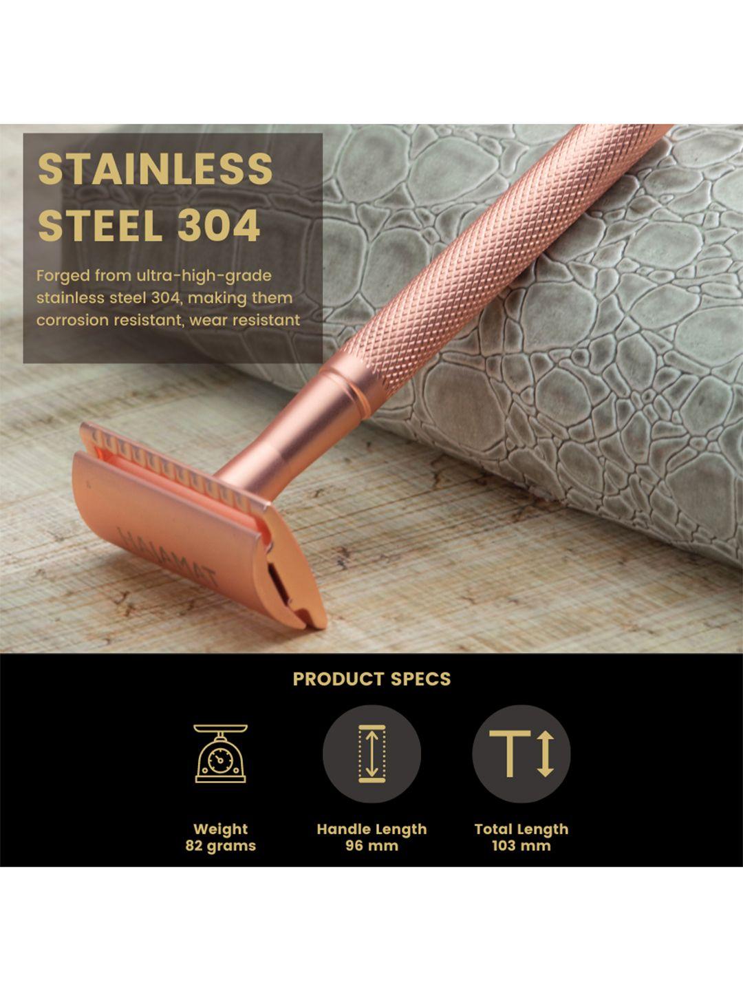 hajamat rose-gold trowel double edge safety razor