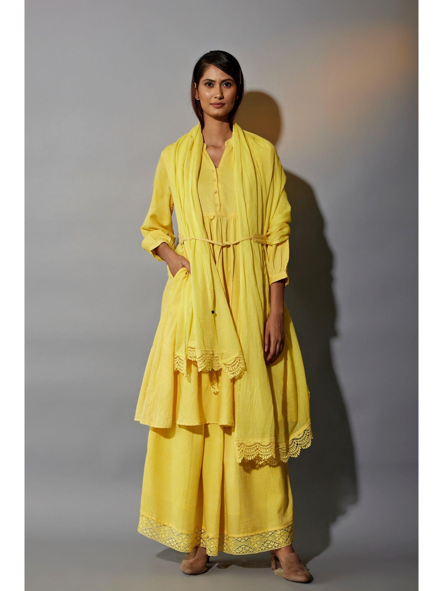 haldi festive solid yellow co-ord (set of 5)