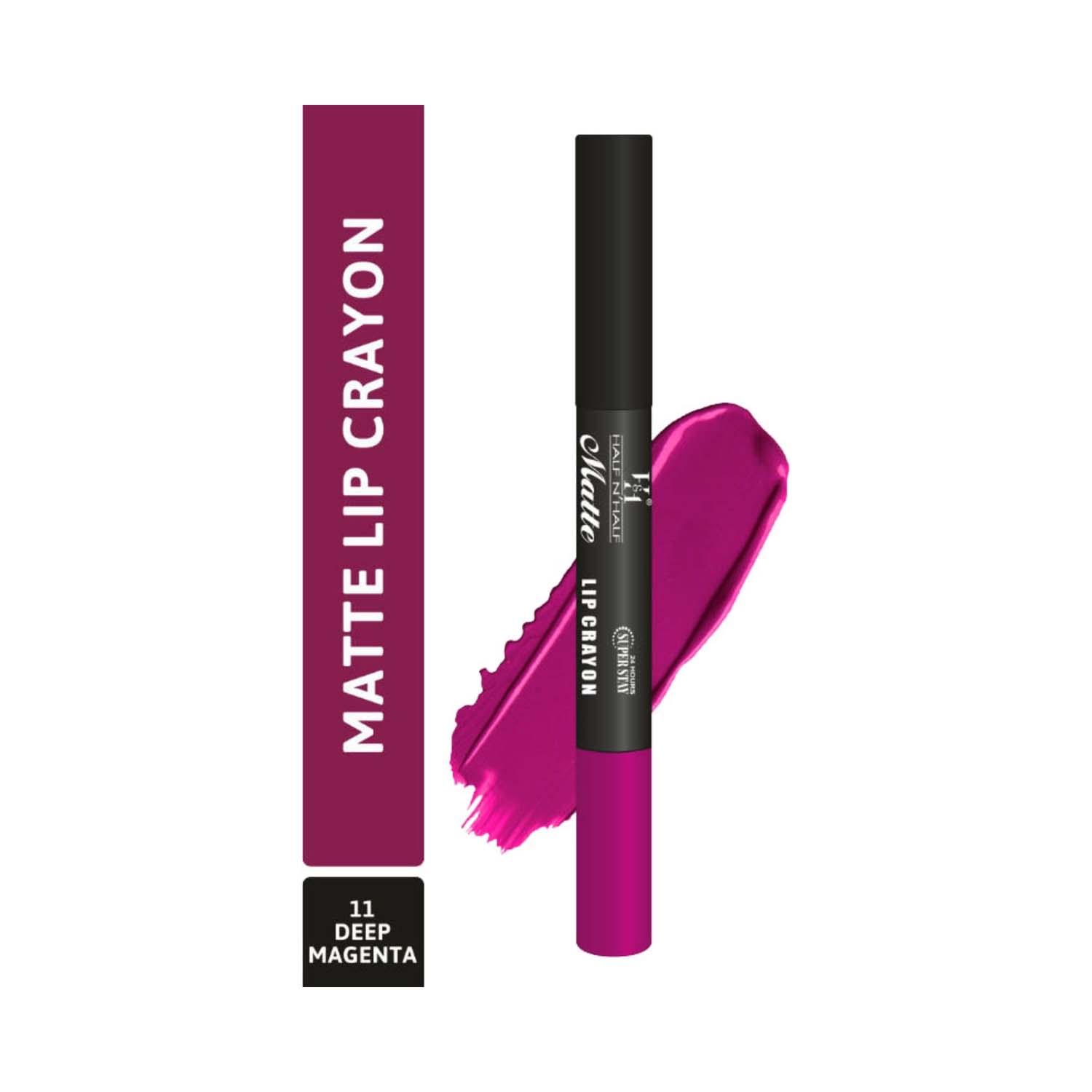 half n half matte velvet soft & long lasting 24h superstay lip crayon - 11 deep magenta (3.5g)