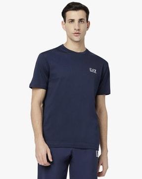 half sleeve regular fit crew-neck t-shirt with logo