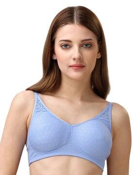 half-coverage non-padded bra with lace detail