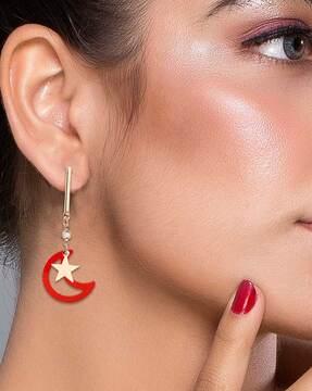 half moon design dangler earring