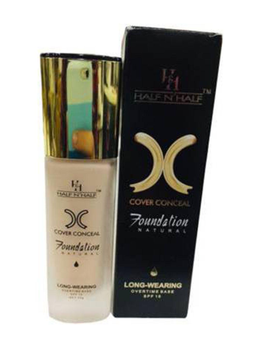 half n half cover conceal long-wearing overtime base spf 15 foundation - natural 35 g